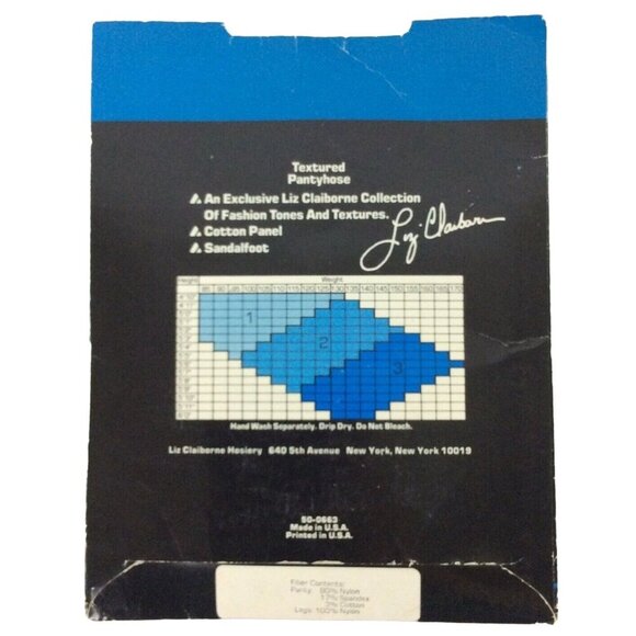 Liz Claiborne Textured Pantyhose Size 2 Medium Pink Scroll Control Top Vintage - Picture 2 of 3